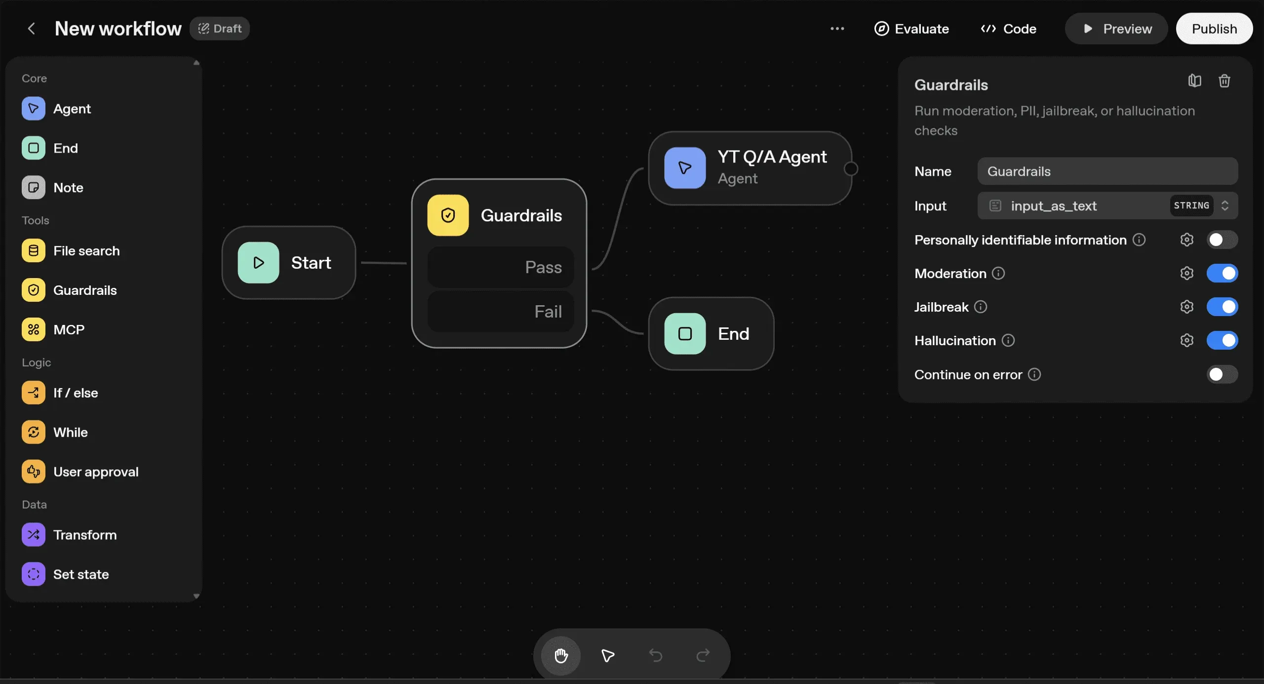 Guardrail 节点设置 