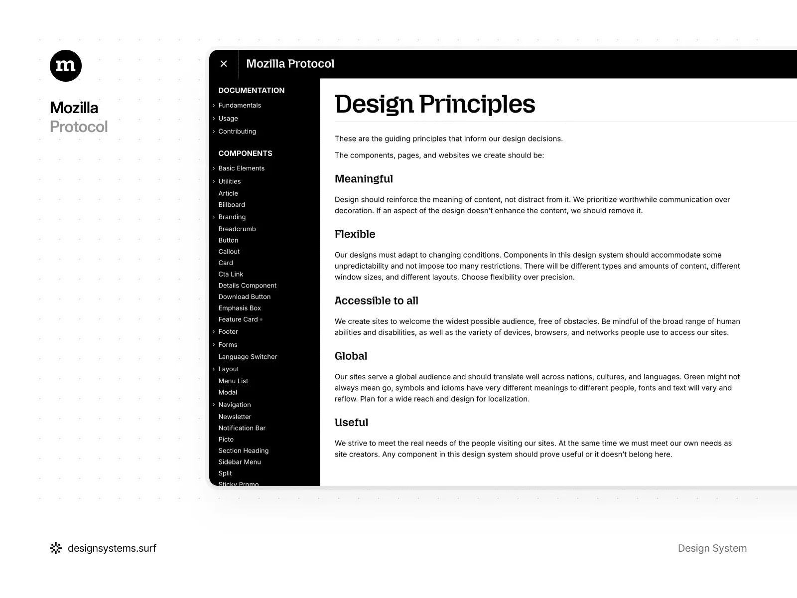 Mozilla Protocol设计原则